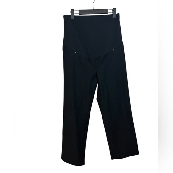 Time and Tru Maternity Cropped Black Wide Leg Pants - Picture 1 of 4